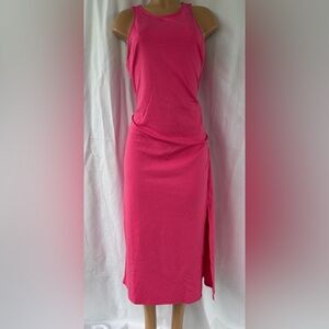 a new day Vibrant Pink Midi Dress